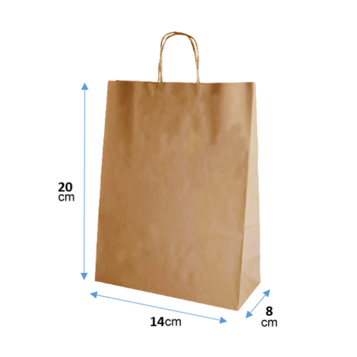 Bolsas de Papel  Blanco 14x20x8 cm