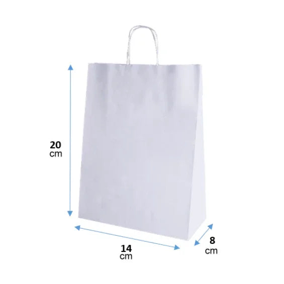 Bolsas de Papel Blanca 14x20x8 cm - Seriflux