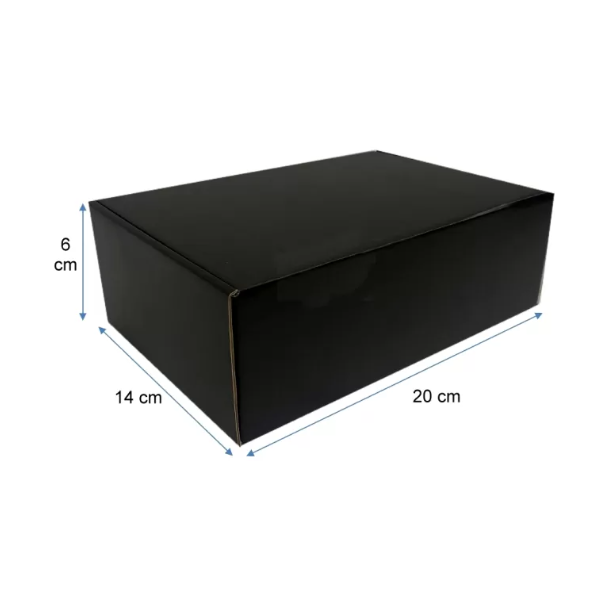 Caja Cartón Lujo Negro - Blanco 30x20x10 cm