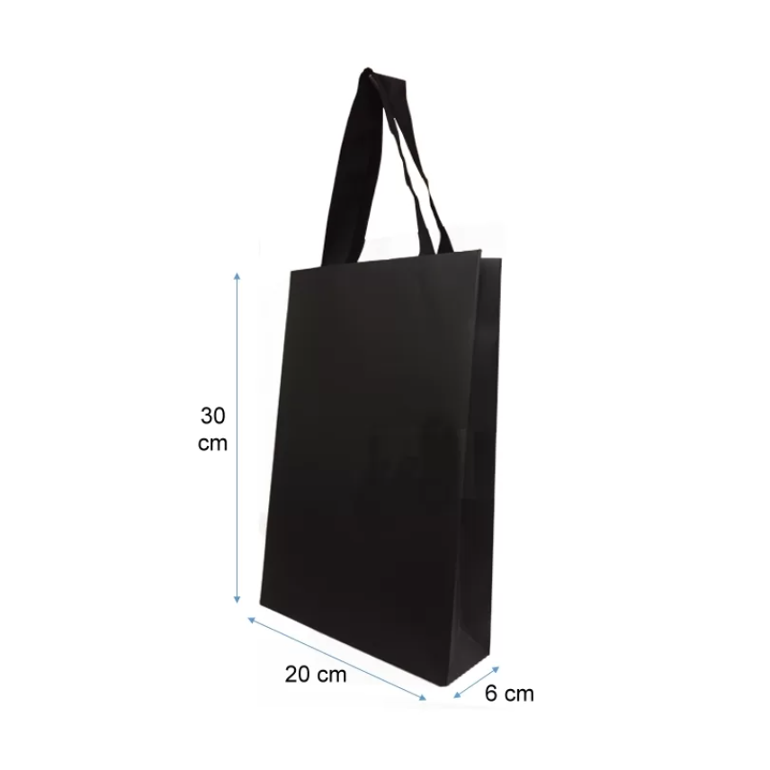 Bolsas de Papel Lujo Negro- Blanco 30x20x6