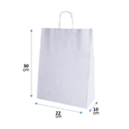 Bolsas de Papel Blancas 22x30x10 cm - Seriflux