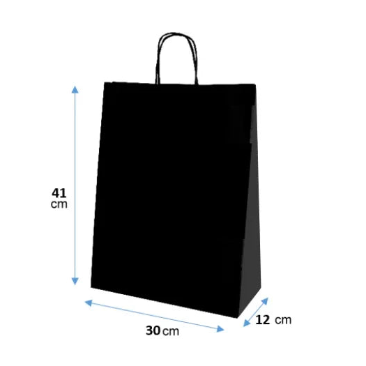 Bolsas de Papel Negro 30x41x12 cm - Seriflux
