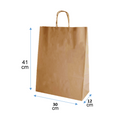 Bolsa de papel Café 30x41x12cm con asa