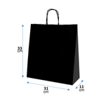 Bolsa de papel negro 31x33x11cm con asa