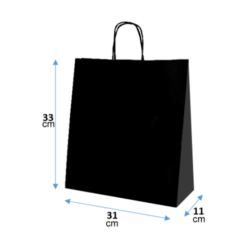 Bolsas de Papel Negro 31x33x11 cm
