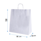 Bolsa de papel blanco 31x33x11cm con asa