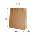 Bolsa de papel café 31x33x11cm con asa