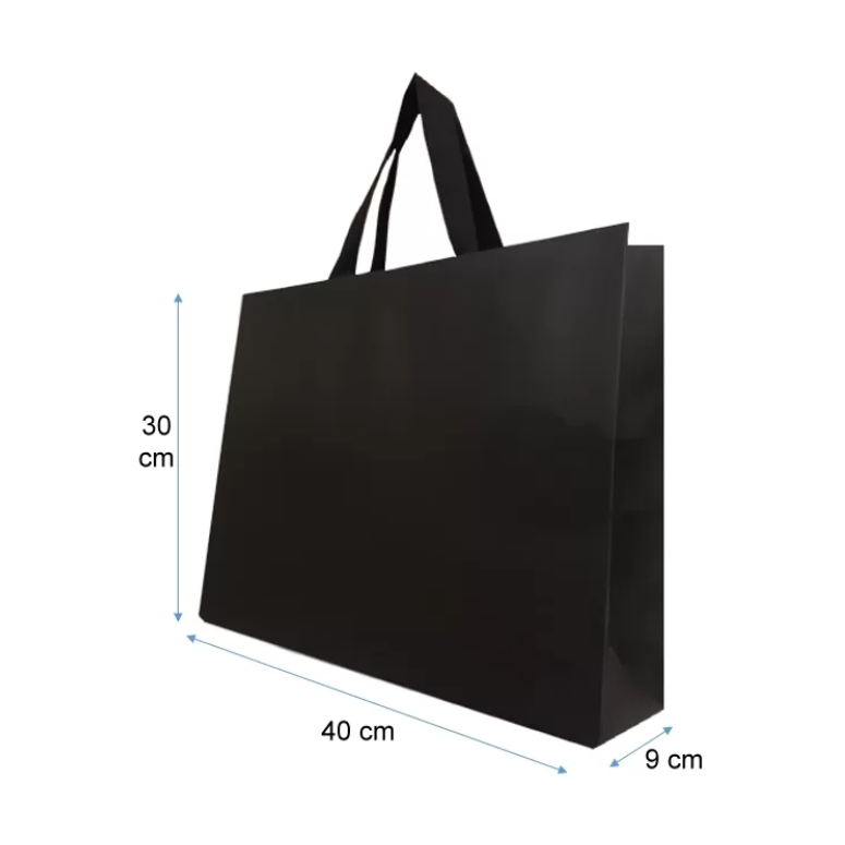 Bolsas de Papel Lujo Negro- Blanco 40x30x9