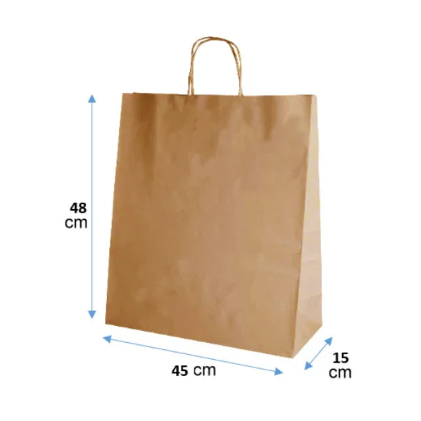 Bolsas de Papel Kraft Café 45x48x15 cm - Seriflux