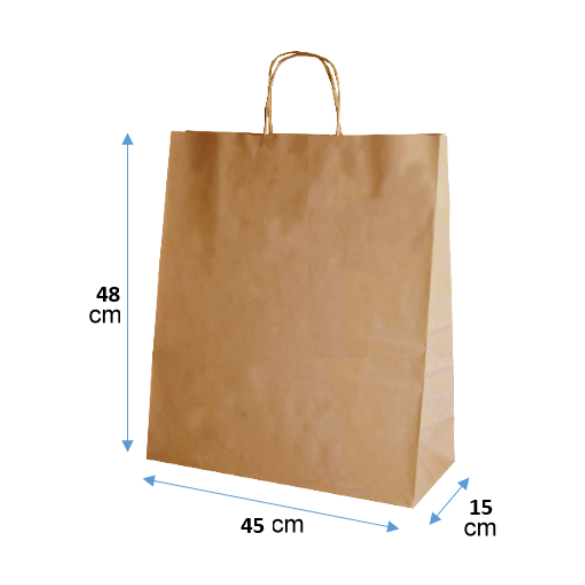 Bolsa de papel Café 45x48x15cm con asa