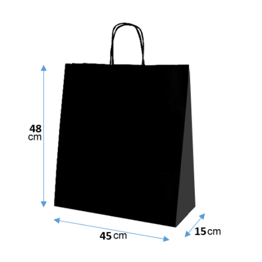 Bolsa de papel kraft café 45x48x15cm con asa