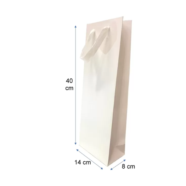 Bolsas de Papel Lujo Personalizables 14x40x8 - Negro y Blanco