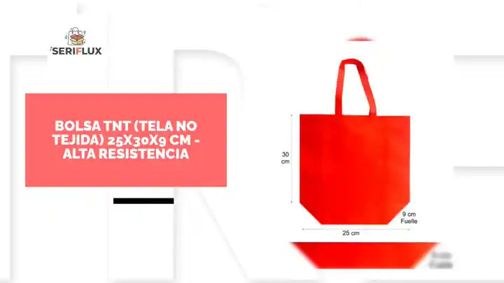 Bolsa TNT (Tela No Tejida) 25x30x9 cm - Alta Resistencia by@Outfy